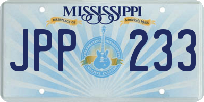 MS license plate JPP233