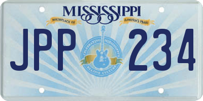 MS license plate JPP234