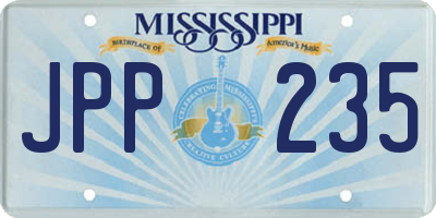 MS license plate JPP235