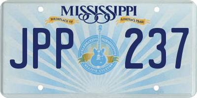 MS license plate JPP237