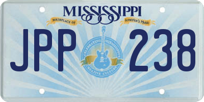 MS license plate JPP238