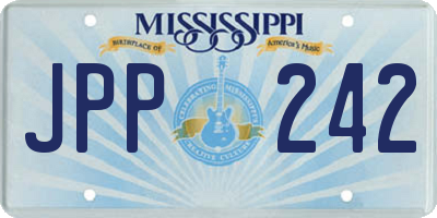MS license plate JPP242