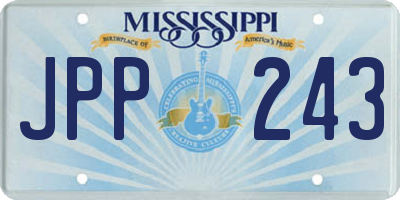 MS license plate JPP243