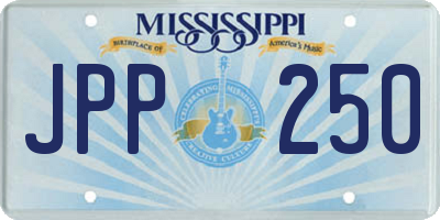 MS license plate JPP250