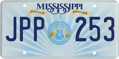 MS license plate JPP253