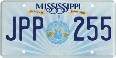MS license plate JPP255