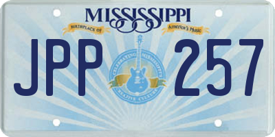 MS license plate JPP257