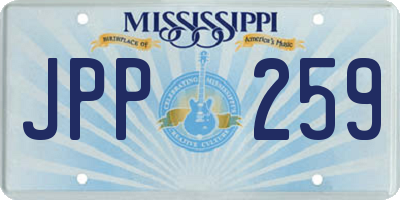 MS license plate JPP259