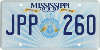 MS license plate JPP260