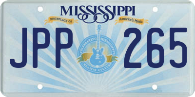 MS license plate JPP265