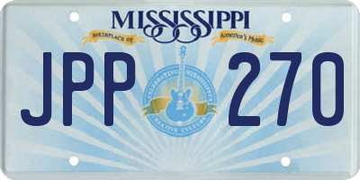 MS license plate JPP270