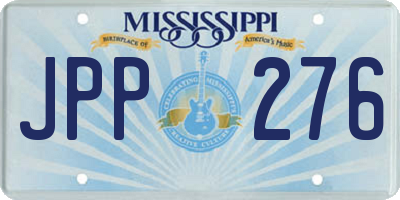 MS license plate JPP276