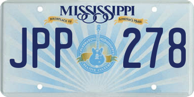 MS license plate JPP278