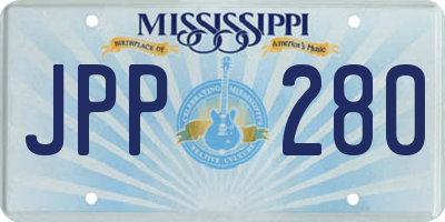 MS license plate JPP280