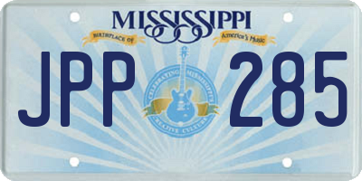 MS license plate JPP285