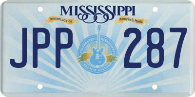 MS license plate JPP287