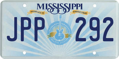 MS license plate JPP292
