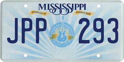 MS license plate JPP293