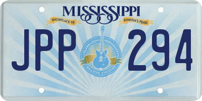 MS license plate JPP294