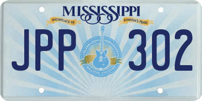 MS license plate JPP302