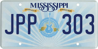 MS license plate JPP303