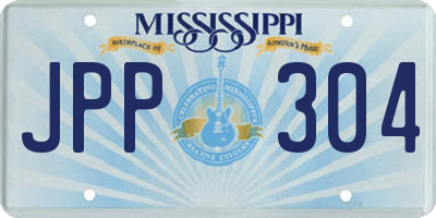 MS license plate JPP304