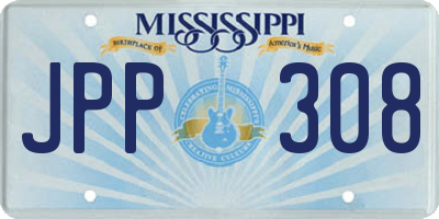 MS license plate JPP308