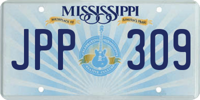 MS license plate JPP309