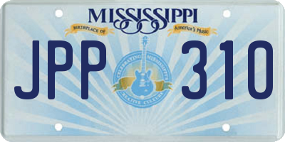 MS license plate JPP310