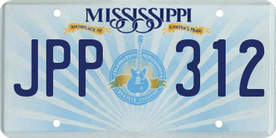 MS license plate JPP312