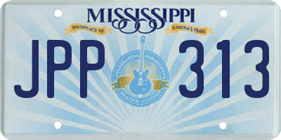 MS license plate JPP313