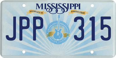 MS license plate JPP315
