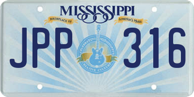MS license plate JPP316