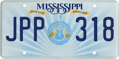 MS license plate JPP318