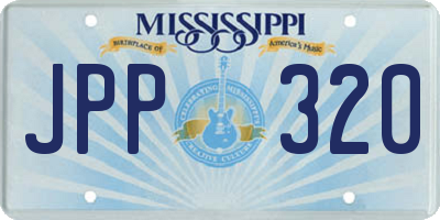 MS license plate JPP320
