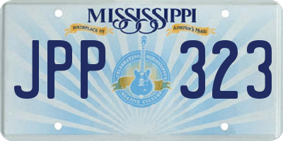 MS license plate JPP323