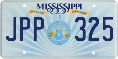 MS license plate JPP325
