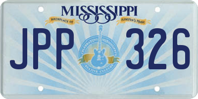 MS license plate JPP326