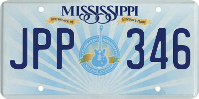 MS license plate JPP346