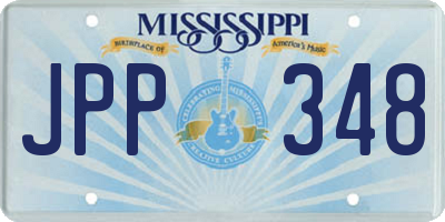 MS license plate JPP348