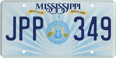 MS license plate JPP349