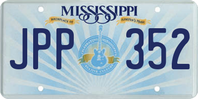 MS license plate JPP352