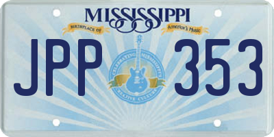 MS license plate JPP353