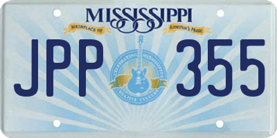 MS license plate JPP355