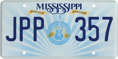 MS license plate JPP357
