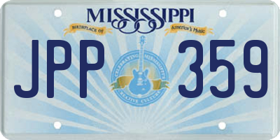 MS license plate JPP359