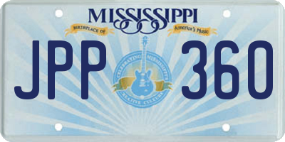 MS license plate JPP360