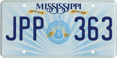 MS license plate JPP363