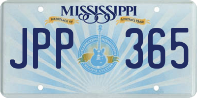 MS license plate JPP365