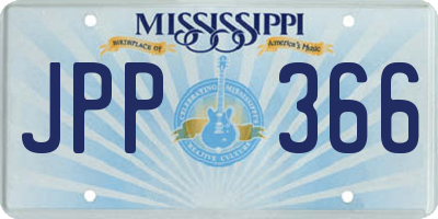 MS license plate JPP366